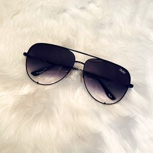 Quay High Key Black Fade Sunglasses w/ Desi Perkins cloth + case